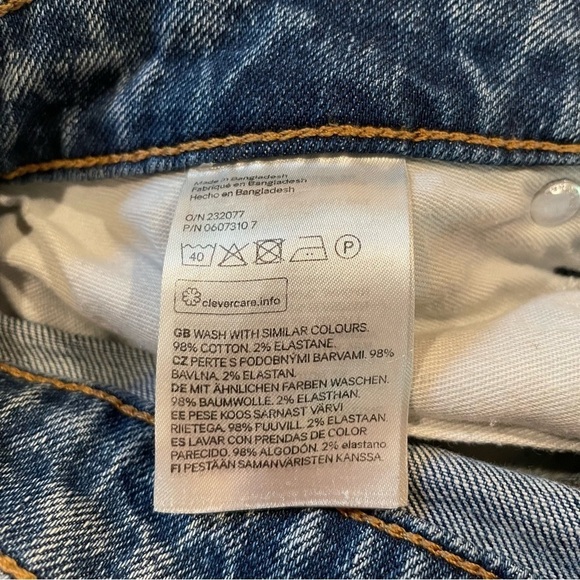 H&M &Denim Girlfriend Fit High Rise Straight Leg Distressed Denim Jeans 28 - Picture 7 of 10